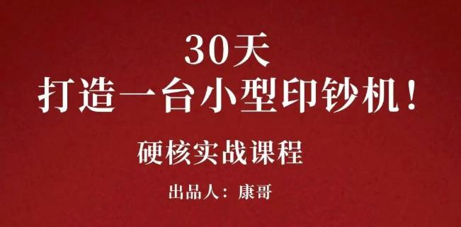 康哥30天打造一台小型印钞机：躺赚30万的项目完整复盘（视频教程）-牵机网