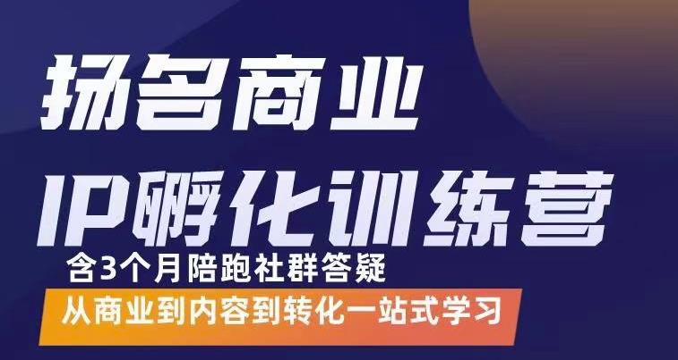 杨名商业IP孵化训练营，从商业到内容到转化一站式学 价值5980元-牵机网