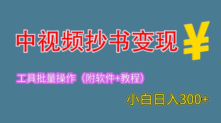 2023中视频抄书变现（附工具+教程），一天300+，特别适合新手操作的副业-牵机网