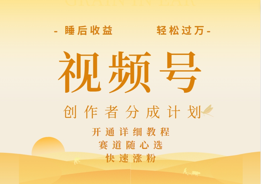 详解视频号创作者分成计划，暴力起号，可同步多平台，实现睡后收入2W+，看懂即可操作！-牵机网