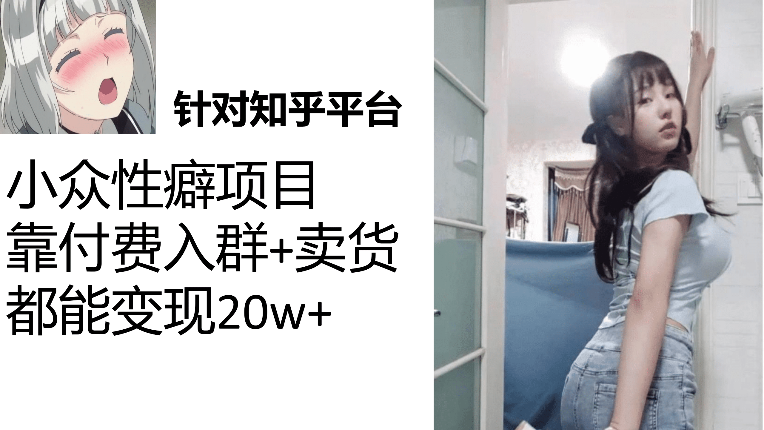 知乎小众性癖项目，Lsp的钱才是最好赚的，付费建群+卖货变现20w-牵机网