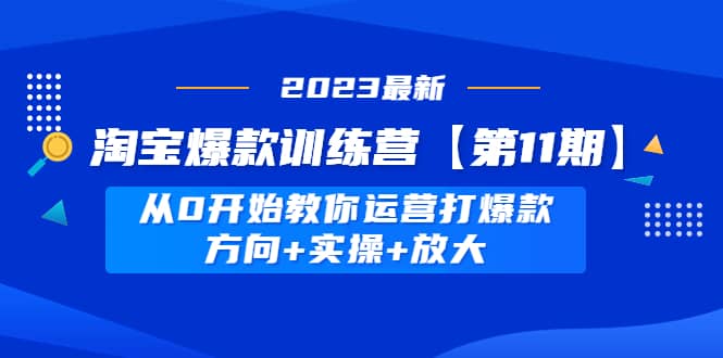 淘宝爆款训练营【第11期】 从0开始教你运营打爆款，方向+实操+放大-牵机网