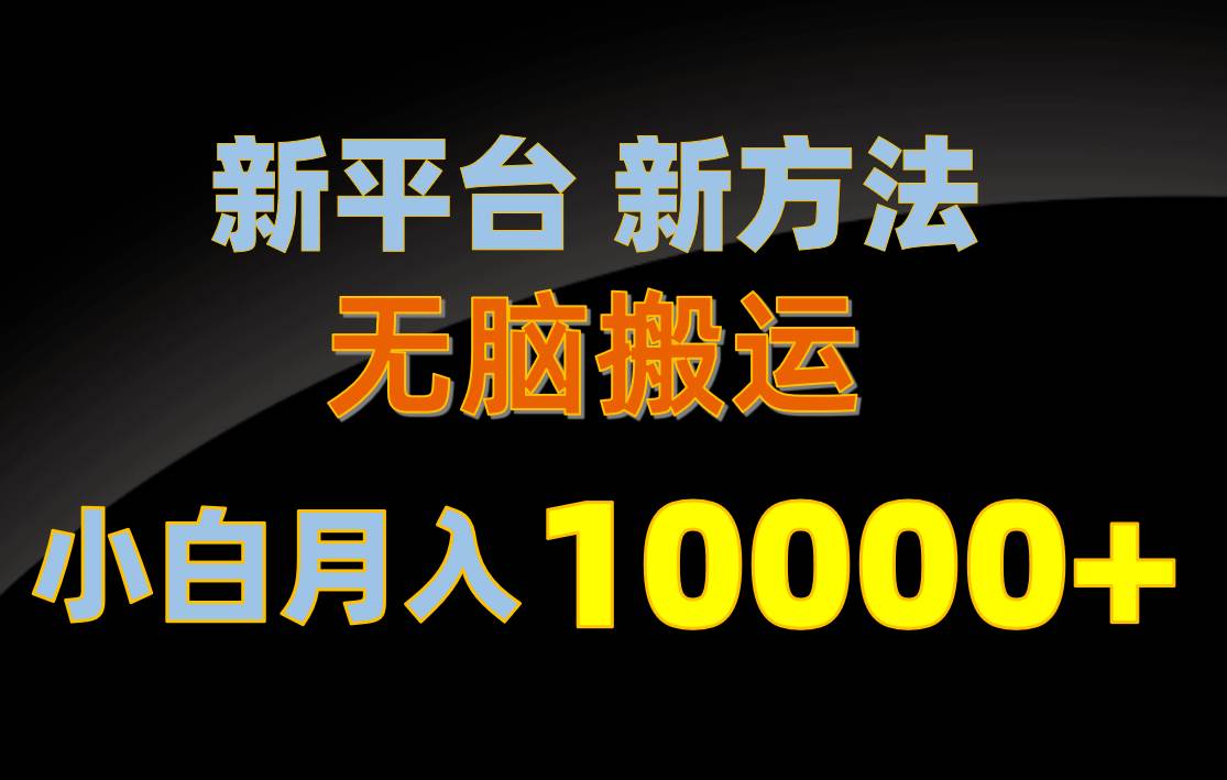 新平台新方法，无脑搬运，月赚10000+，小白轻松上手不动脑-牵机网