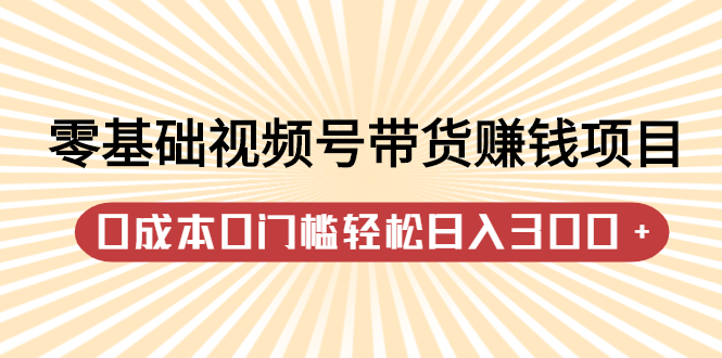 零基础视频号带货赚钱项目，0成本0门槛轻松日入300+【视频教程】-牵机网