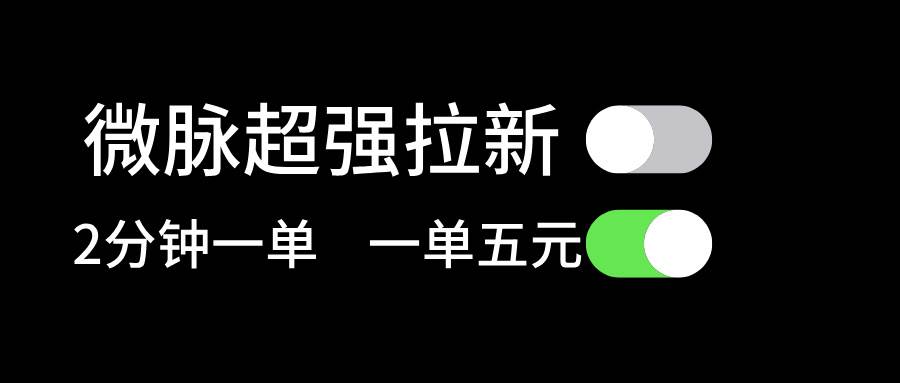微脉超强拉新， 两分钟1单， 一单利润5块，适合小白-牵机网