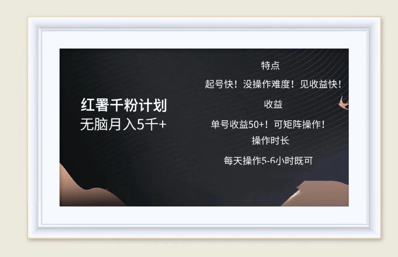 红薯千粉计划无脑月入5千➕！既做既赚！-牵机网