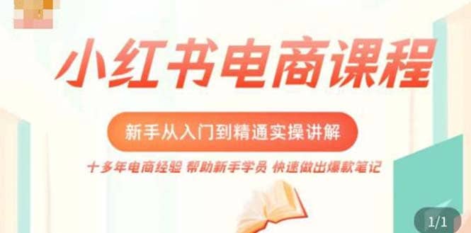 小红书电商新手入门到精通实操课，从入门到精通做爆款笔记，开店运营-牵机网