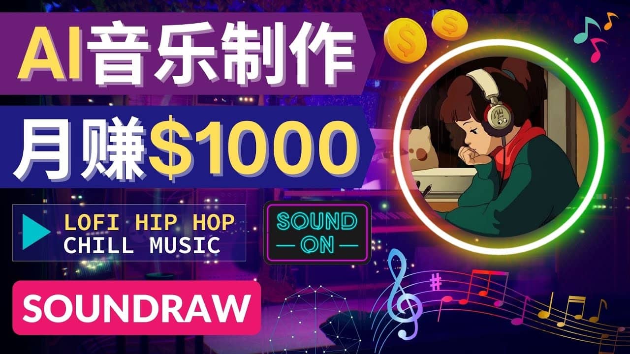 无需任何音乐基础： 使用AI软件制作Lofi Hip Hop Chill Music 月赚1000美元-牵机网