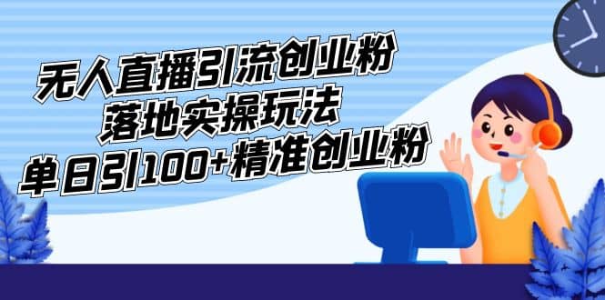 外面收费3980的无人直播引流创业粉落地实操玩法，单日引100+精准创业粉-牵机网