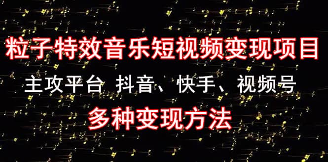 《粒子特效音乐短视频变现项目》主攻平台 抖音、快手、视频号 多种变现方法-牵机网