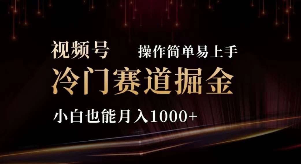 2024视频号冷门赛道掘金，操作简单轻松上手，小白也能月入1000+-牵机网