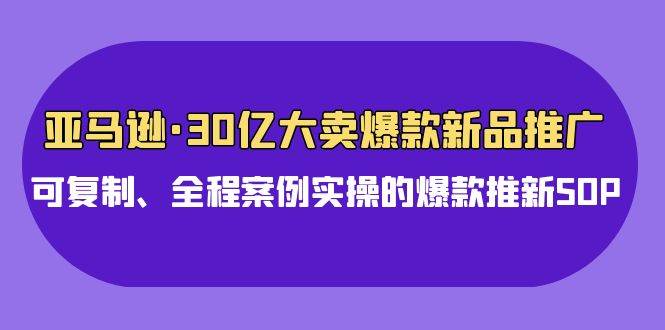 亚马逊30亿·大卖爆款新品推广，可复制、全程案例实操的爆款推新SOP-牵机网