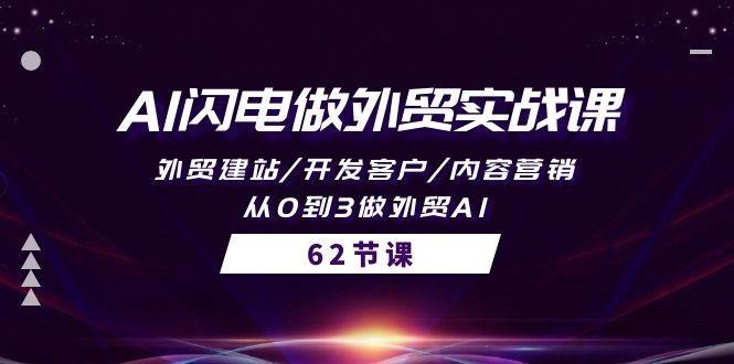 AI闪电做外贸实战课，外贸建站/开发客户/内容营销/从0到3做外贸AI-62节-牵机网