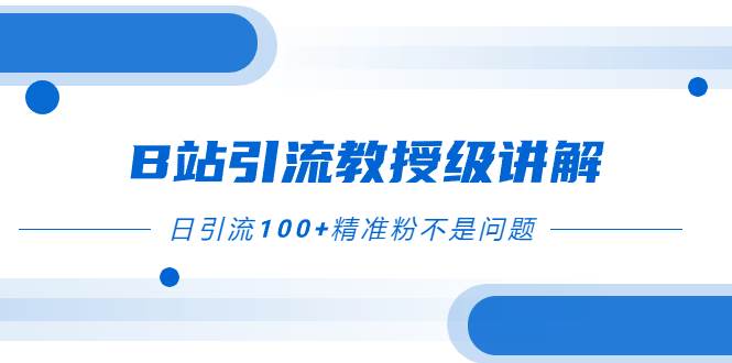B站引流教授级讲解，细节满满，日引流100+精准粉不是问题-牵机网