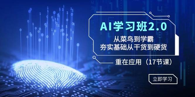 AI学习班2.0：从菜鸟到学霸，夯实基础从干货到硬货，重在应用（17节课）-牵机网