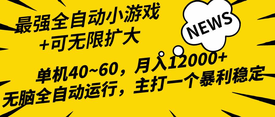 2024最新全网独家小游戏全自动，单机40~60,稳定躺赚，小白都能月入过万-牵机网