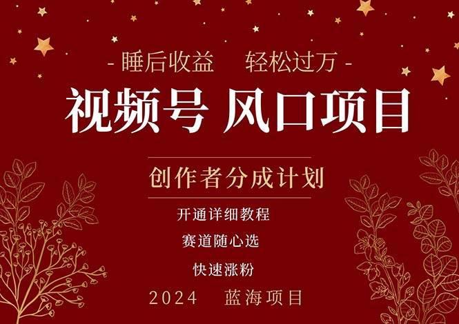 拥有睡眠收益的微信视频号大风口项目，轻松月入过万+，多赛道选择，可…-牵机网
