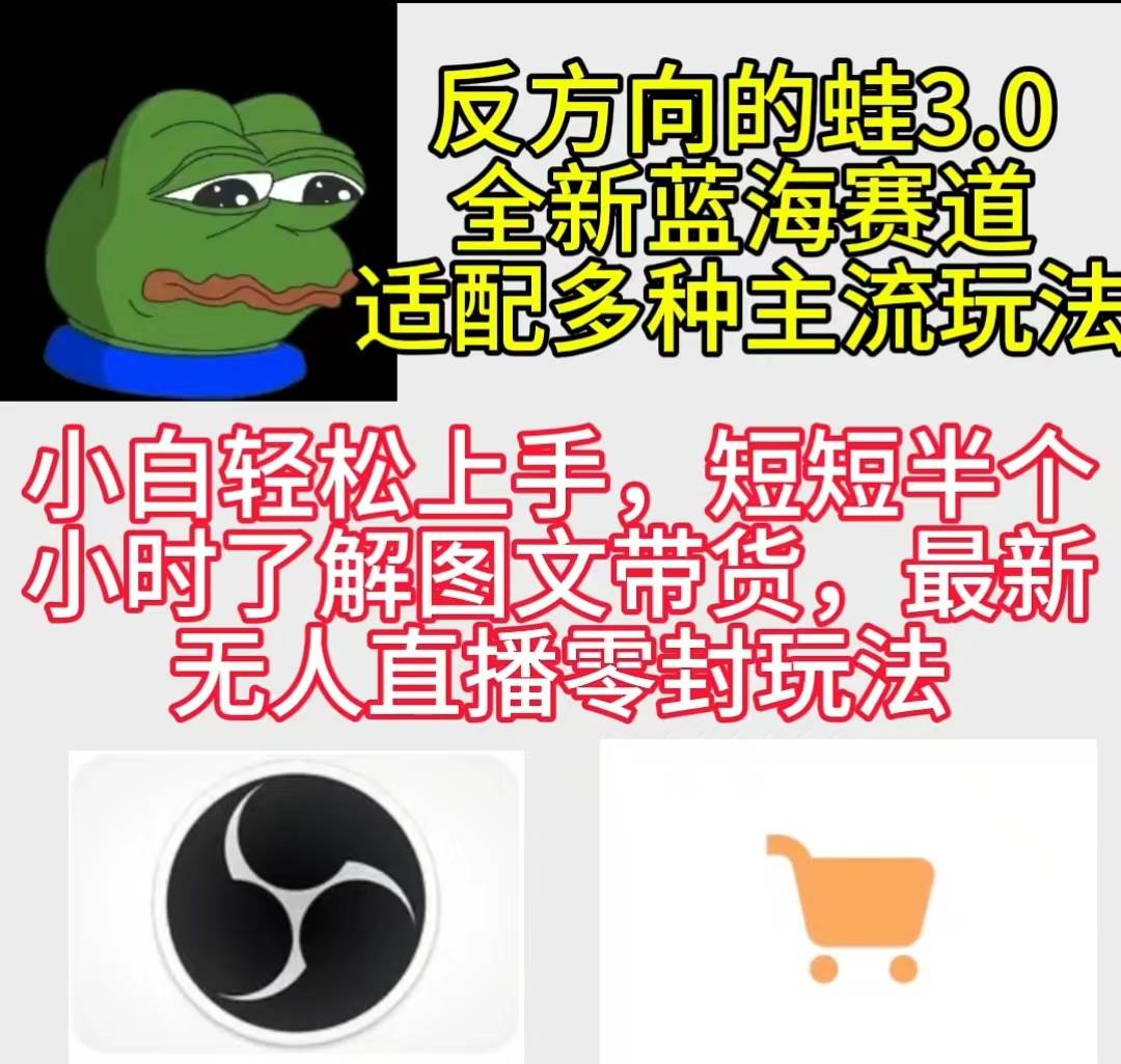 反方向的蛙3.0，图文最新玩法，变现多元化，新蓝海项目，小白轻松上手-牵机网