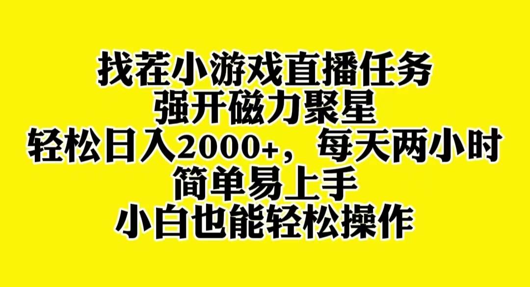 找茬小游戏直播，强开磁力聚星，轻松日入2000+，小白也能轻松上手-牵机网