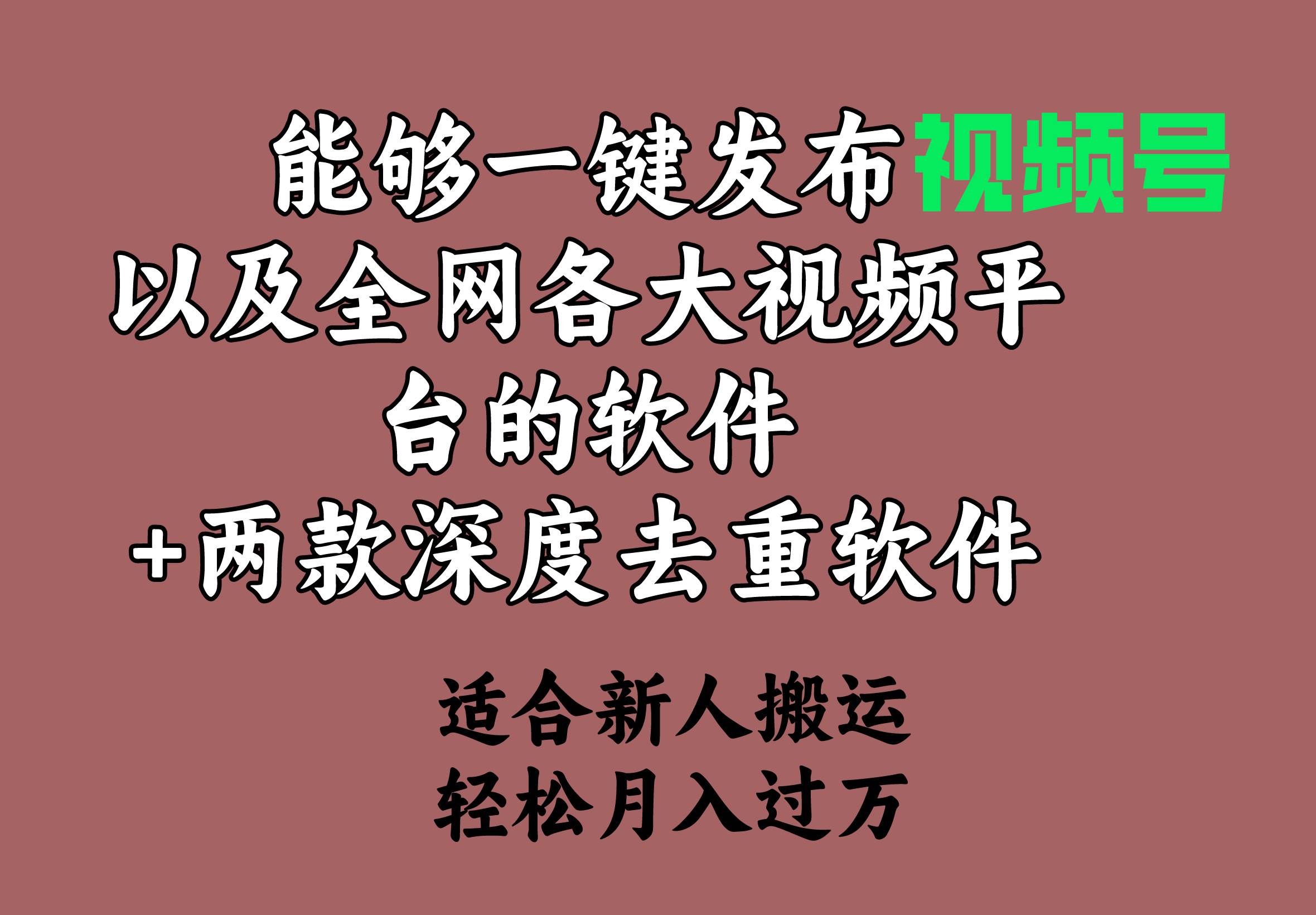 能够一键发布视频号以及全网各大视频平台的软件+两款深度去重软件 适合…-牵机网