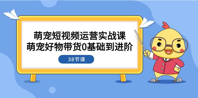 萌宠·短视频运营实战课：萌宠好物带货0基础到进阶（38节课）-牵机网