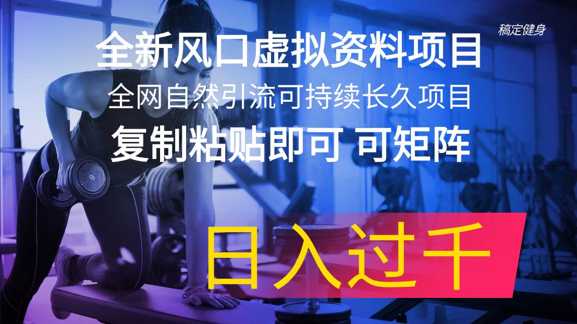 全新风口虚拟资料项目 全网自然引流可持续长久项目 复制粘贴即可可矩阵…-牵机网