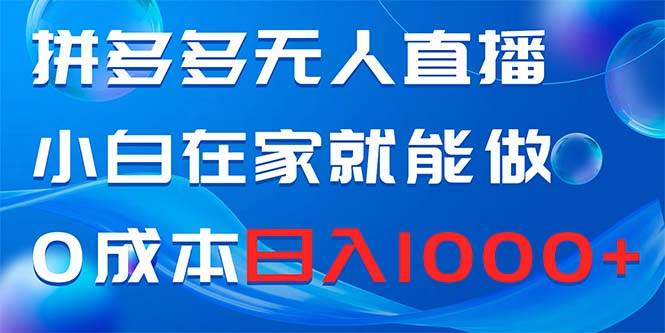 拼多多无人直播，小白在家就能做，0成本日入1000+-牵机网