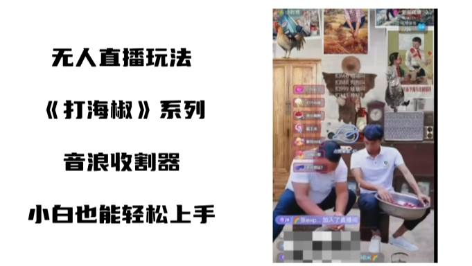 打海椒无人直播整蛊项目，小白轻松上手撸音浪收割器（教程+工具+素材）-牵机网