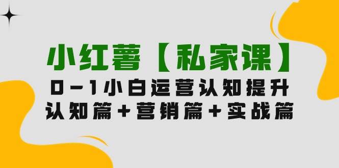 小红薯【私家课】0-1玩赚小红书内容营销，认知篇+营销篇+实战篇（11节课）-牵机网