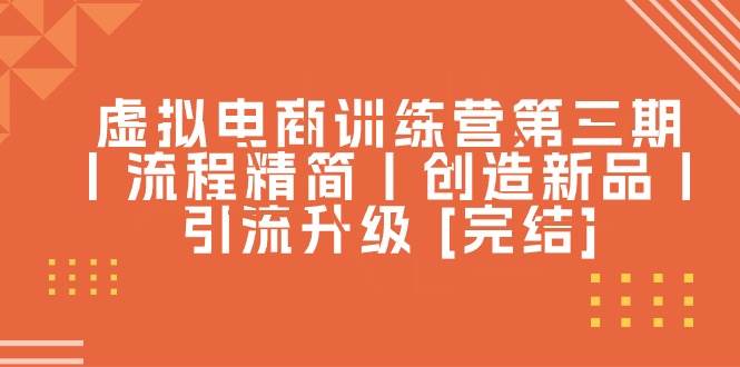 虚拟电商训练营第三期丨流程精简丨创造新品丨引流升级 [完结]-牵机网