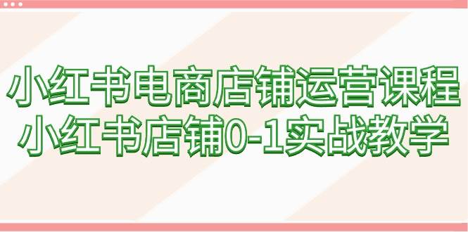 小红书电商店铺运营课程，小红书店铺0-1实战教学（60节课）-牵机网