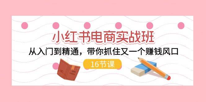 小红书电商实战班，从入门到精通，带你抓住又一个赚钱风口（16节）-牵机网
