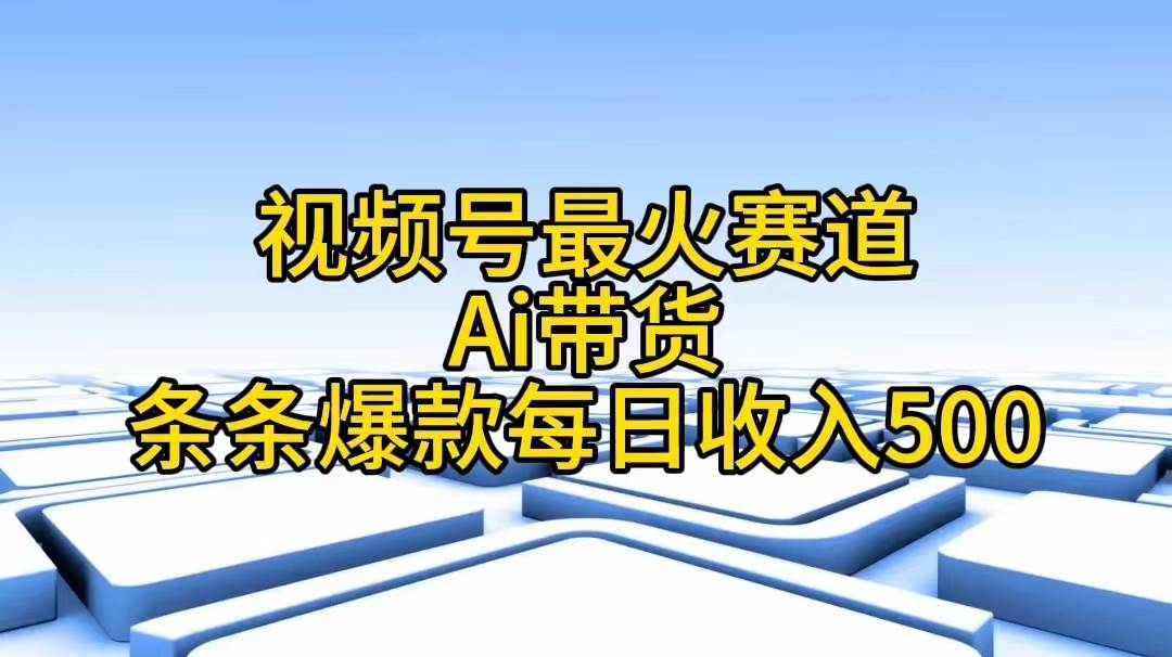 视频号最火赛道——Ai带货条条爆款每日收入500-牵机网