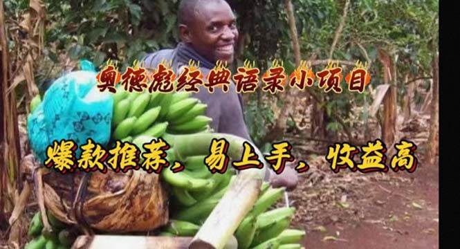 奥德彪经典语录小项目，爆款推荐，易上手，收益高-牵机网