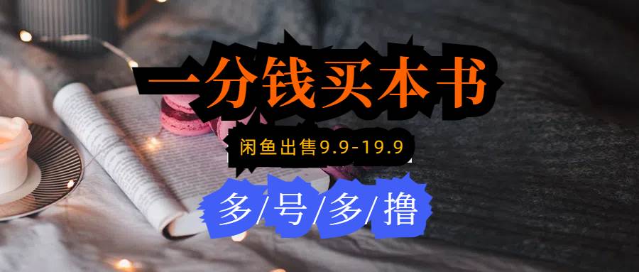 每天花1分钱买一本书，闲鱼出售9.9-19.9不等，多账号多撸 新手小白均可操作-牵机网