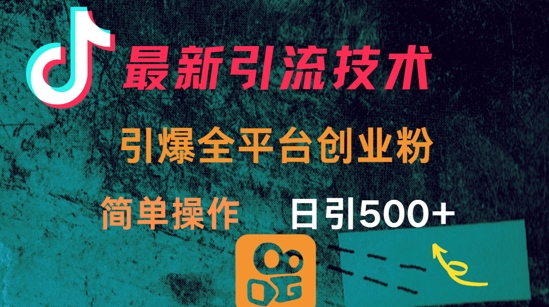 最新引流方法，引爆全平台的一个创业粉，简单操作日引300+-牵机网