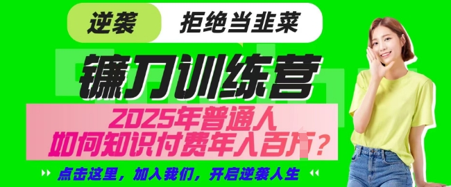 【网创项目终点站-镰刀训练营超级IP合伙人】25年普通人如何通过知识付费实现逆袭【揭秘】-牵机网