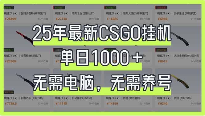 25年最新CSGO挂机系统，单日1000+，无需电脑，无需养号，0基础可上手-牵机网