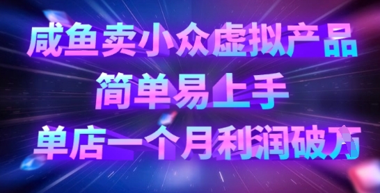 咸鱼卖小众虚拟产品，简单易上手，单店一个月利润破W-牵机网