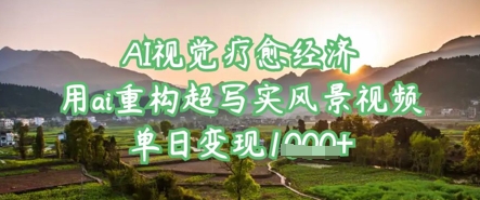 AI视觉疗愈经济：用ai重构超写实风景视频，单日变现多张-牵机网