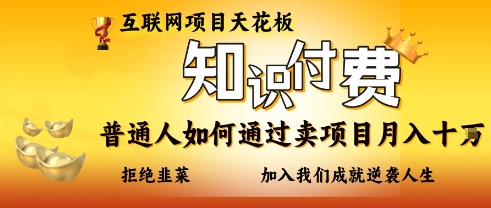 互联网项目天花板，知付付费项目，普通人如何通过卖项目月入十个，拒绝韭菜【揭秘】-牵机网