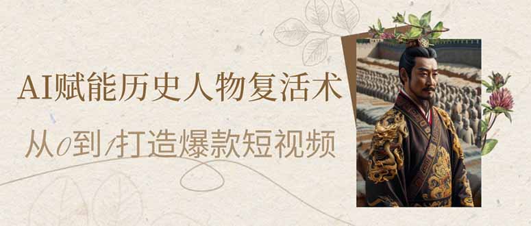 AI赋能历史人物复活术：从0到1打造爆款短视频-牵机网