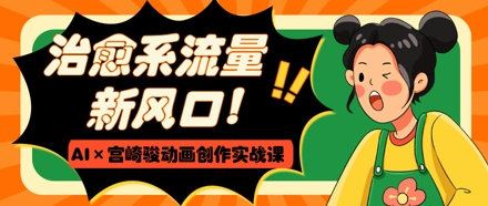 治愈系流量新风口，AI+宫崎骏动画创作实战课，从0到1打造爆款视频-牵机网
