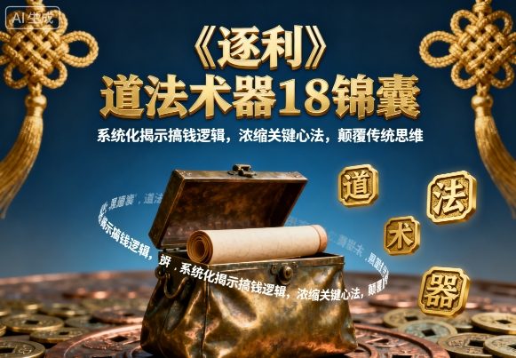 《逐利》道法术器18锦囊，系统化揭示搞钱逻辑，浓缩关键心法，颠覆传统思维-牵机网