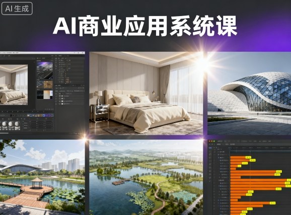 AI商业应用系统课，室内-软装-建筑-景观，智能设计+效果图+动画画实战-牵机网