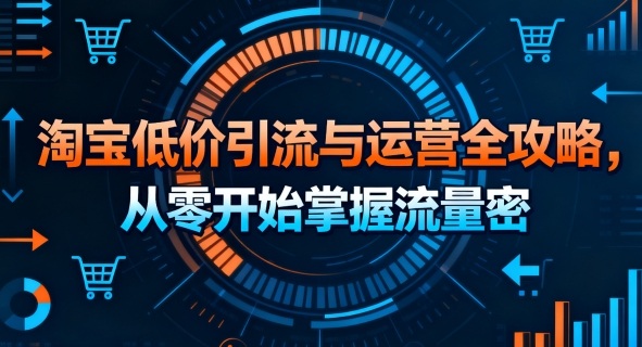 淘宝低价引流与运营全攻略，从零开始掌握流量密码-牵机网
