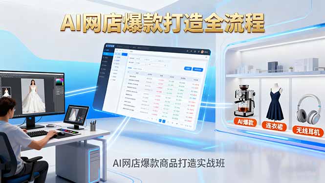 AI网店爆款商品打造实战班：AI技术实现商品图智能处理，快速搭建AI网店-牵机网