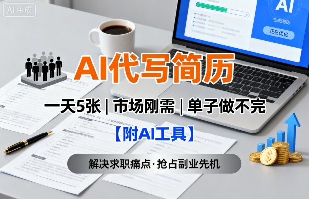AI代写简历，一天5张，今年找工作难，市场刚需，单子做不完【附AI工具】-牵机网
