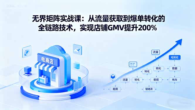 无界矩阵实战课：从流量获取到爆单转化的全链路技术，实现店铺GMV提升200%-牵机网