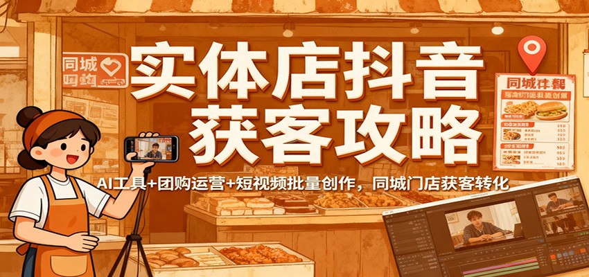 实体店抖音获客攻略:AI工具+团购运营+短视频批量创作,同城门店获客转化-牵机网